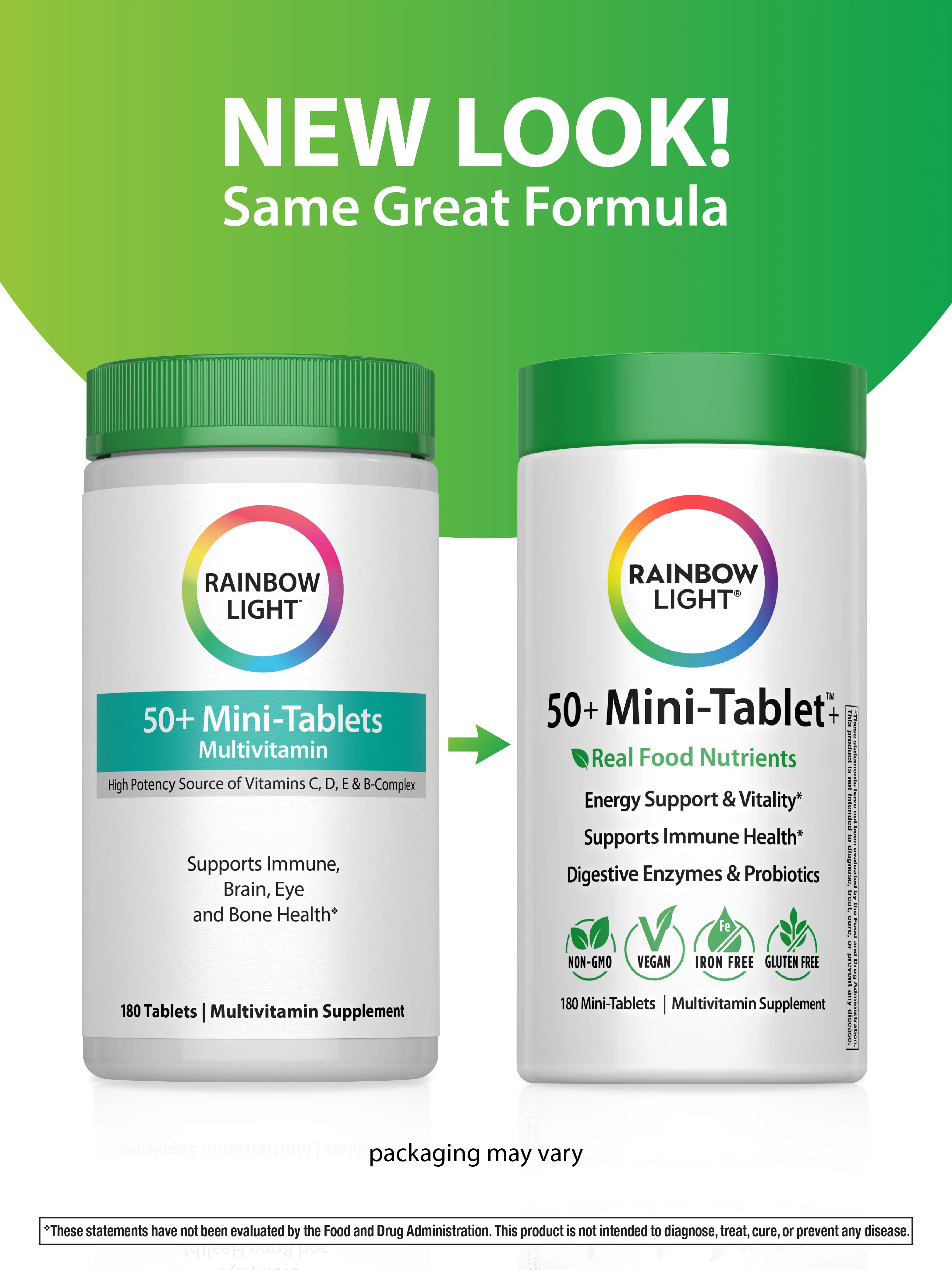 50+ Mini-Tablet plus Real Food Nutrients, 180 Vegan Tablets - Image 3