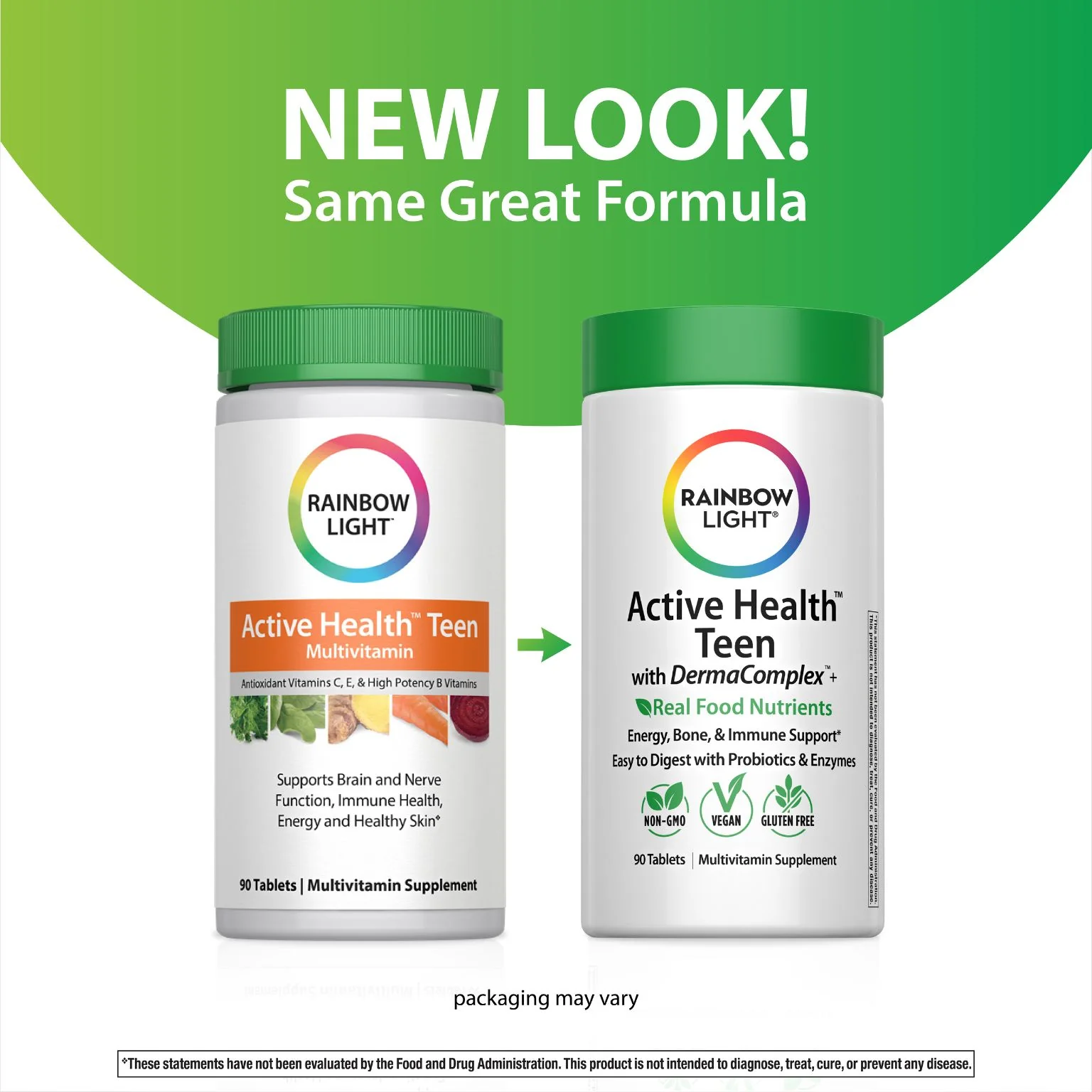 Active Health Teen with DermaComplex + Real Food Nutrients, 90 Vegan Caplets - Image 3