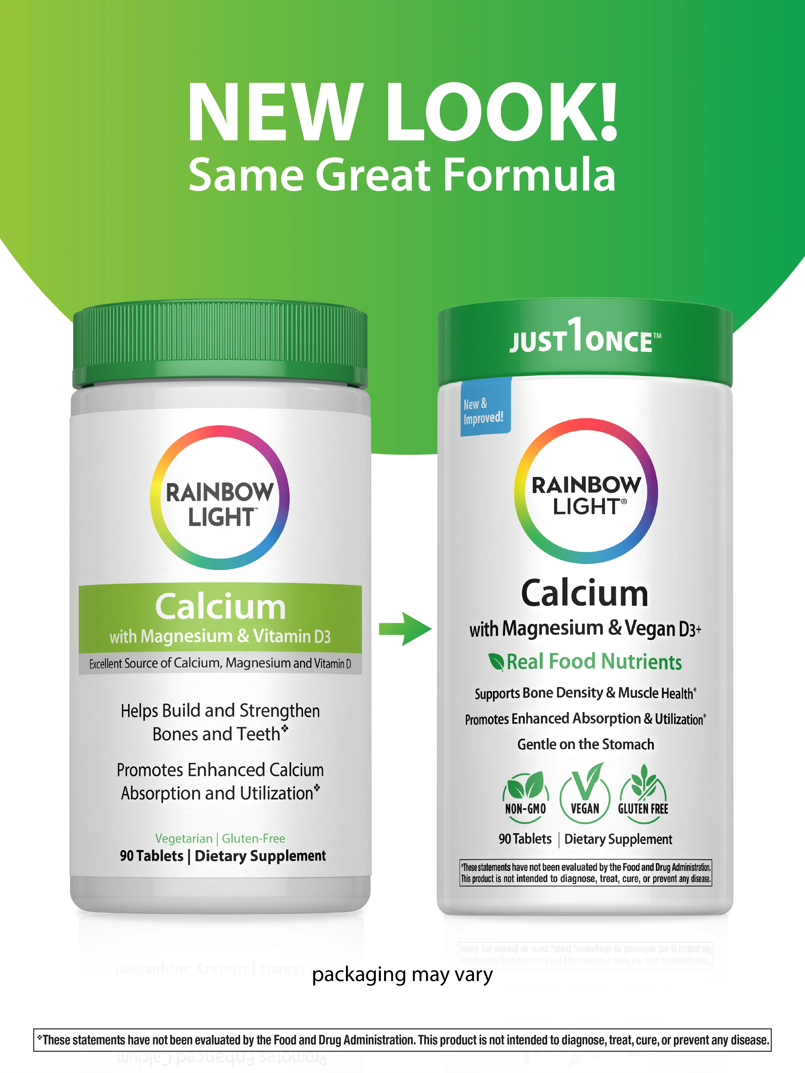 Calcium Magnesium and Vegan D3 + Real Food Nutrients, 90 Vegan Caplets - Image 3