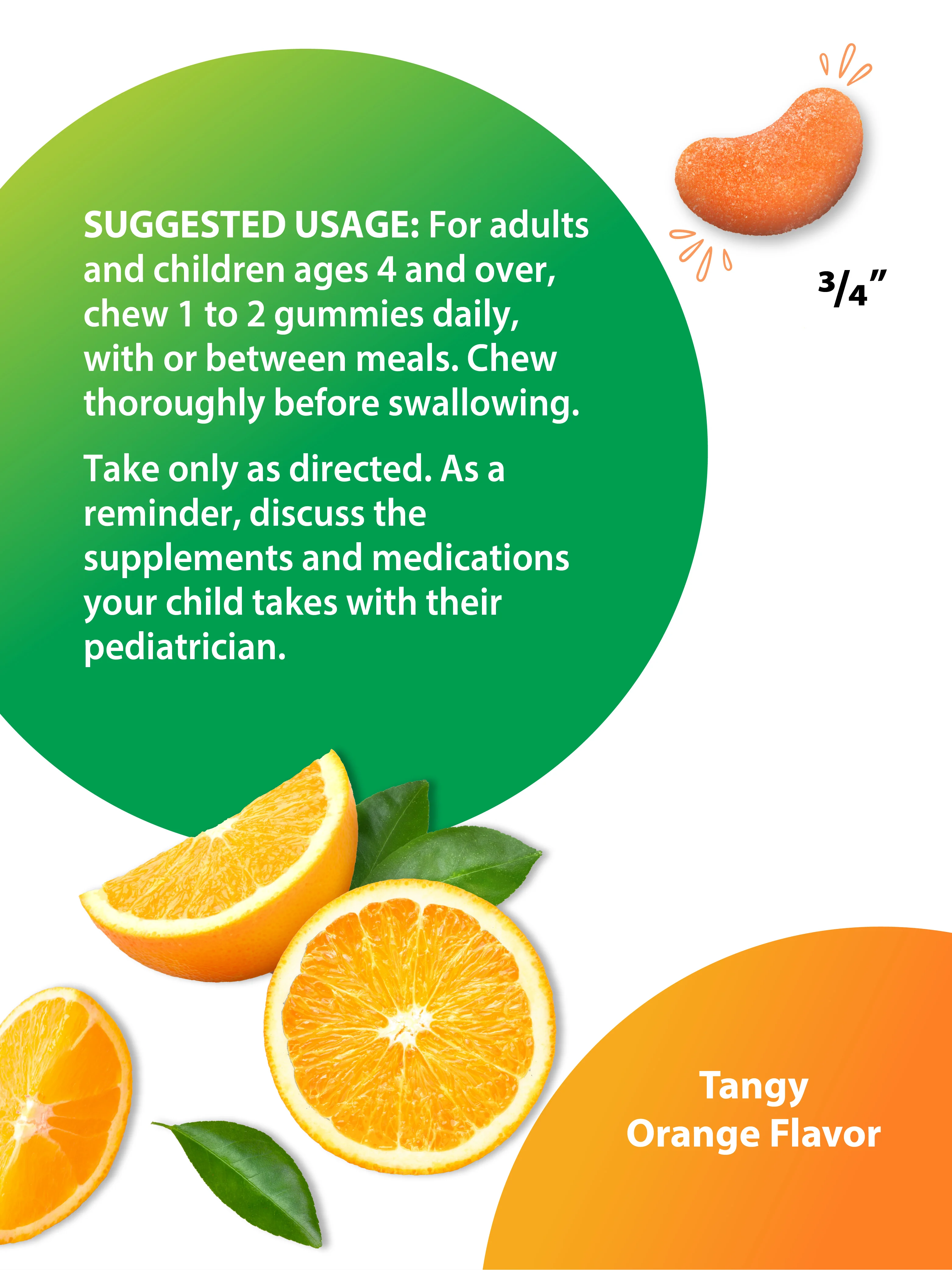 Gummy Vitamin C Slices 250 mg Tangy Orange Flavor, 90 Vegan Gummies - Image 4