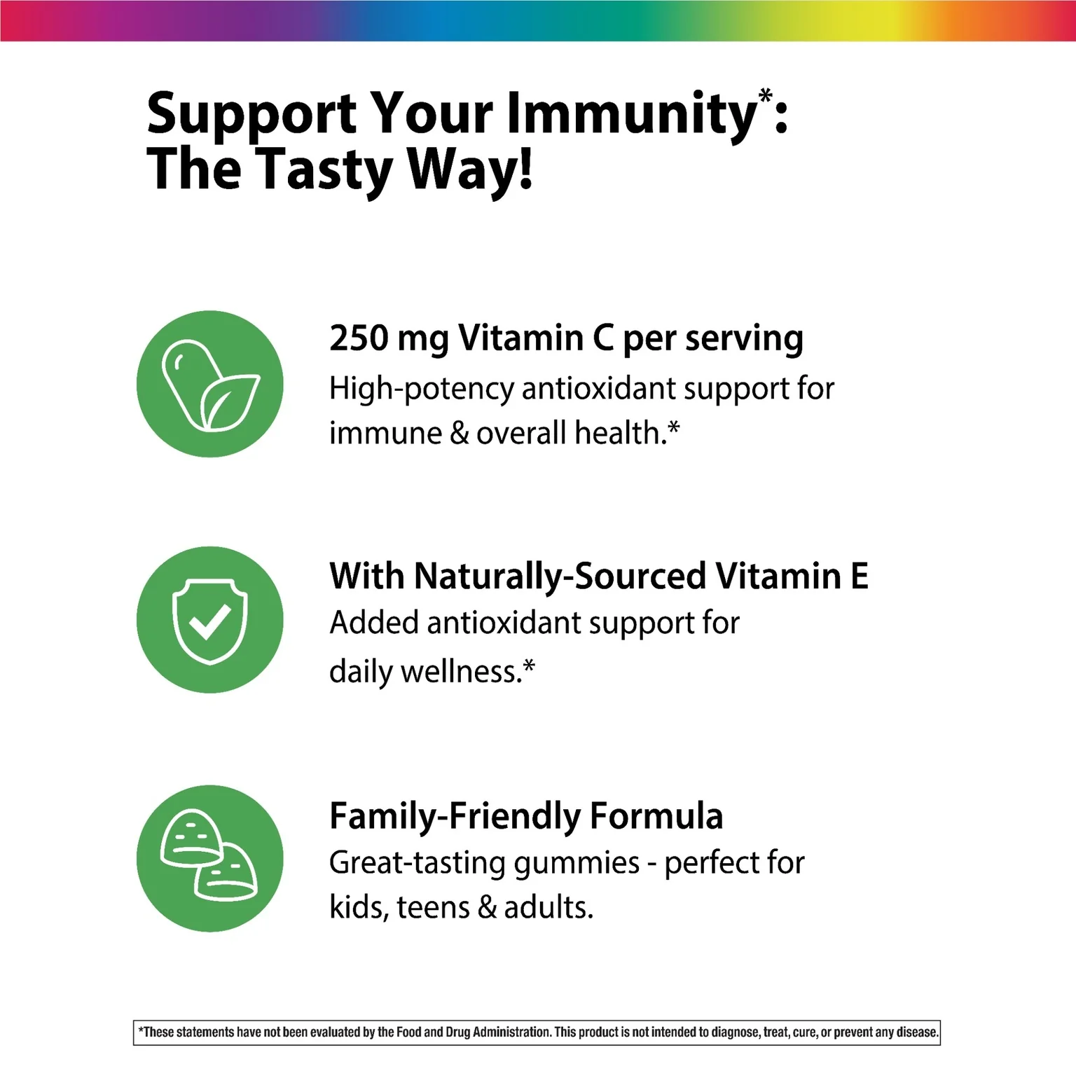 High Potency Vitamin C Gummies Citrus Flavor, 60 Vegan Gummies - Image 3