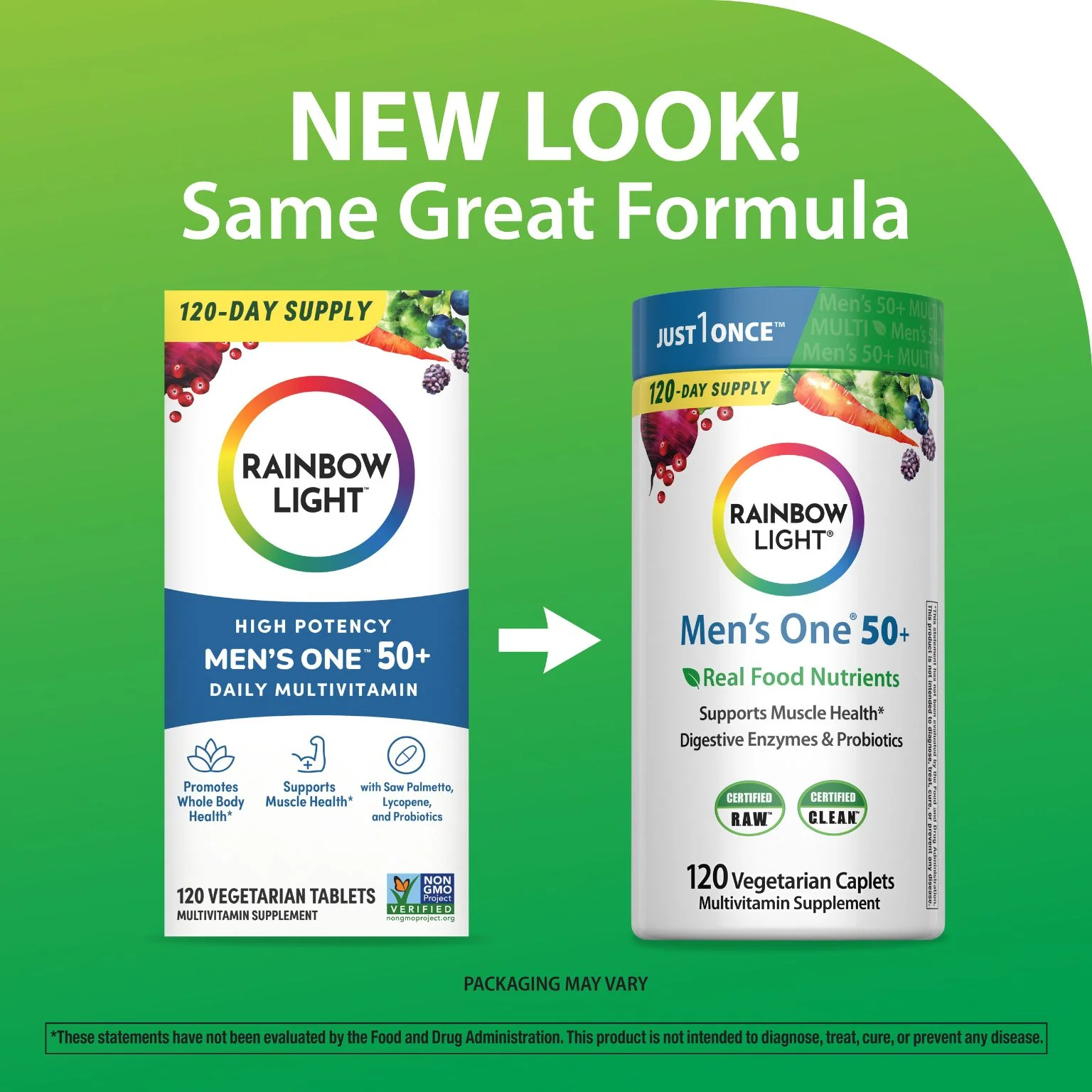 Men's One 50+ plus Real Food Nutrients, 120 Vegetarian Caplets - Image 3
