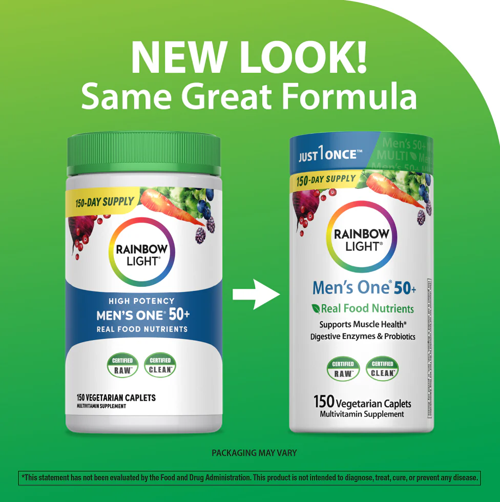 Men's One 50+ plus Real Food Nutrients, 150 Vegetarian Caplets - Image 3
