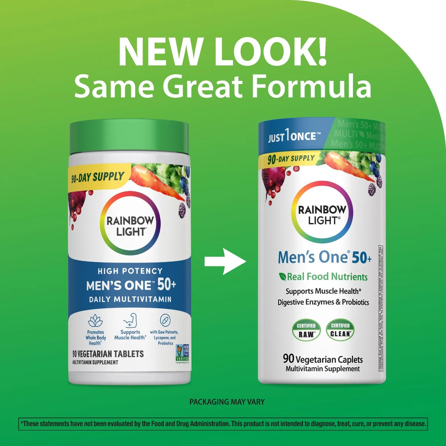 Men's One 50+ plus Real Food Nutrients, 90 Vegetarian Caplets - Image 3