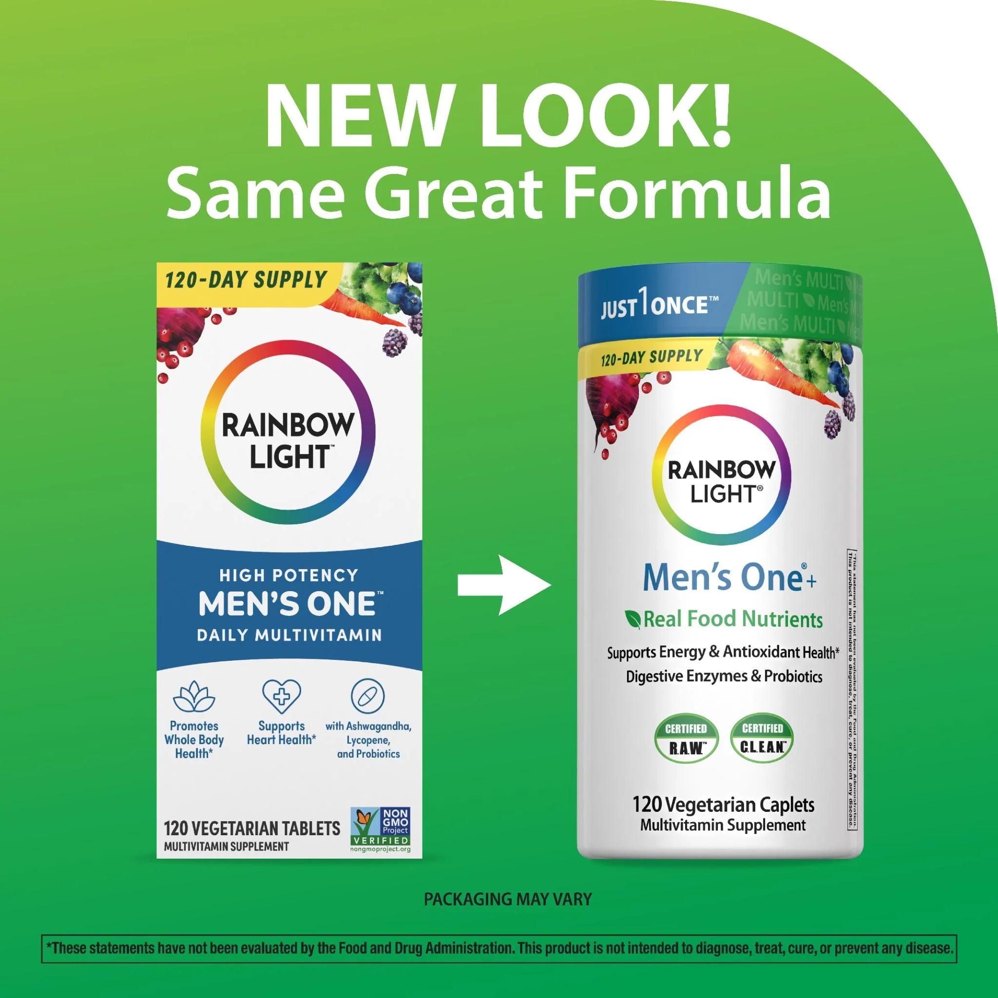 Men's One + Real Food Nutrients, 120 Vegetarian Caplets - Image 3