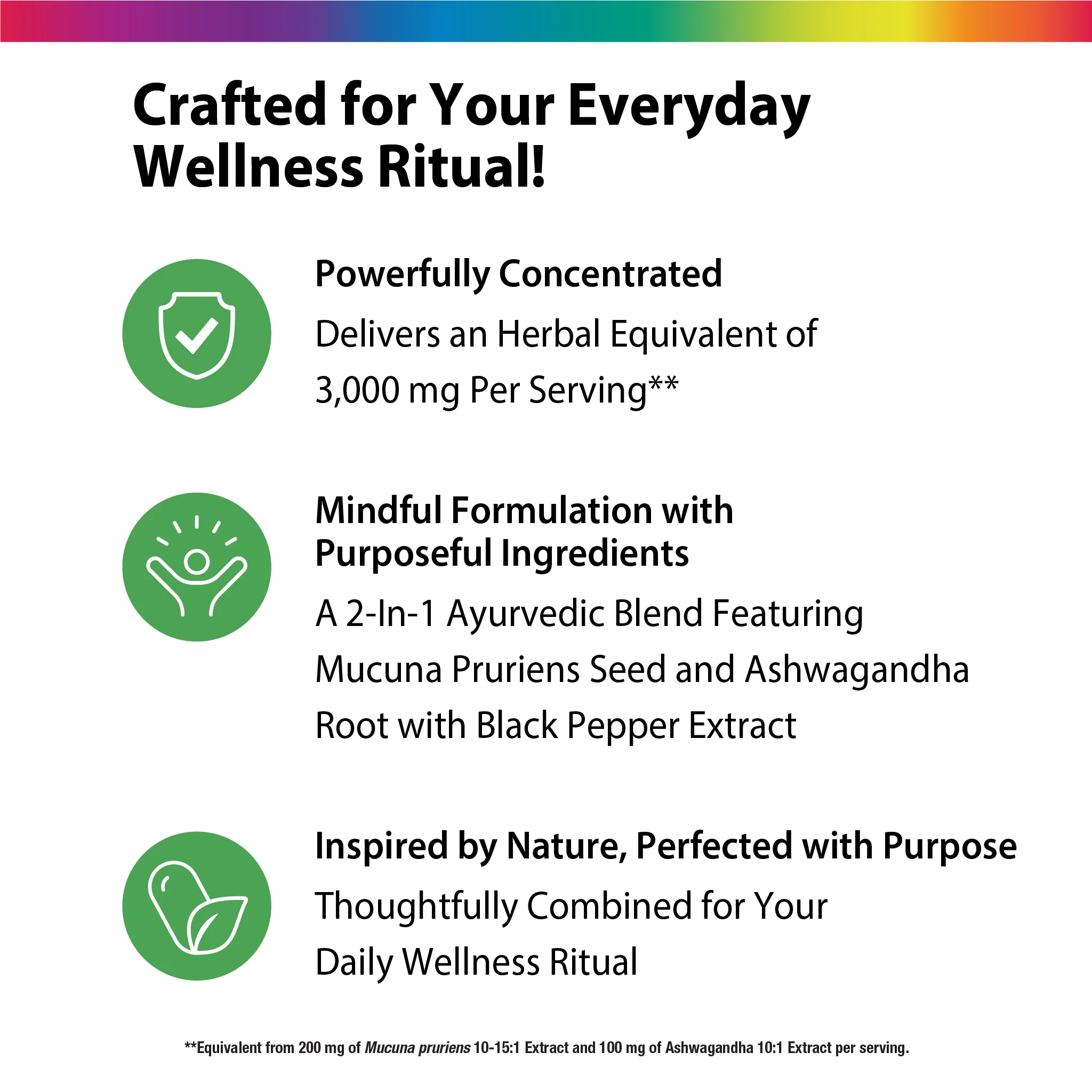 Mucuna Ashwagandha 3000mg, 200 Vegan Capsules - Image 3