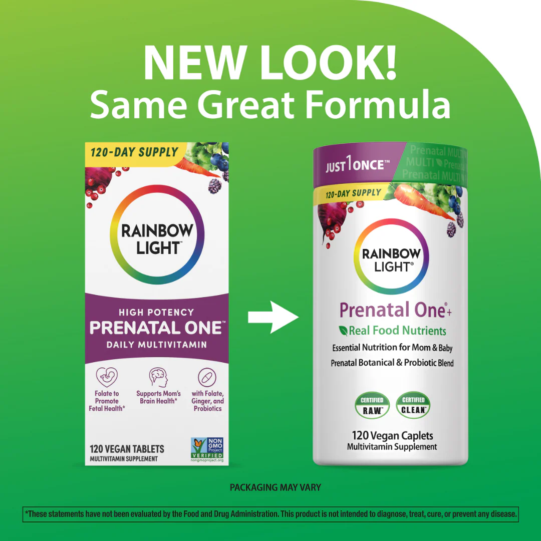 Prenatal One + Real Food Nutrients, 120 Vegan Caplets - Image 3