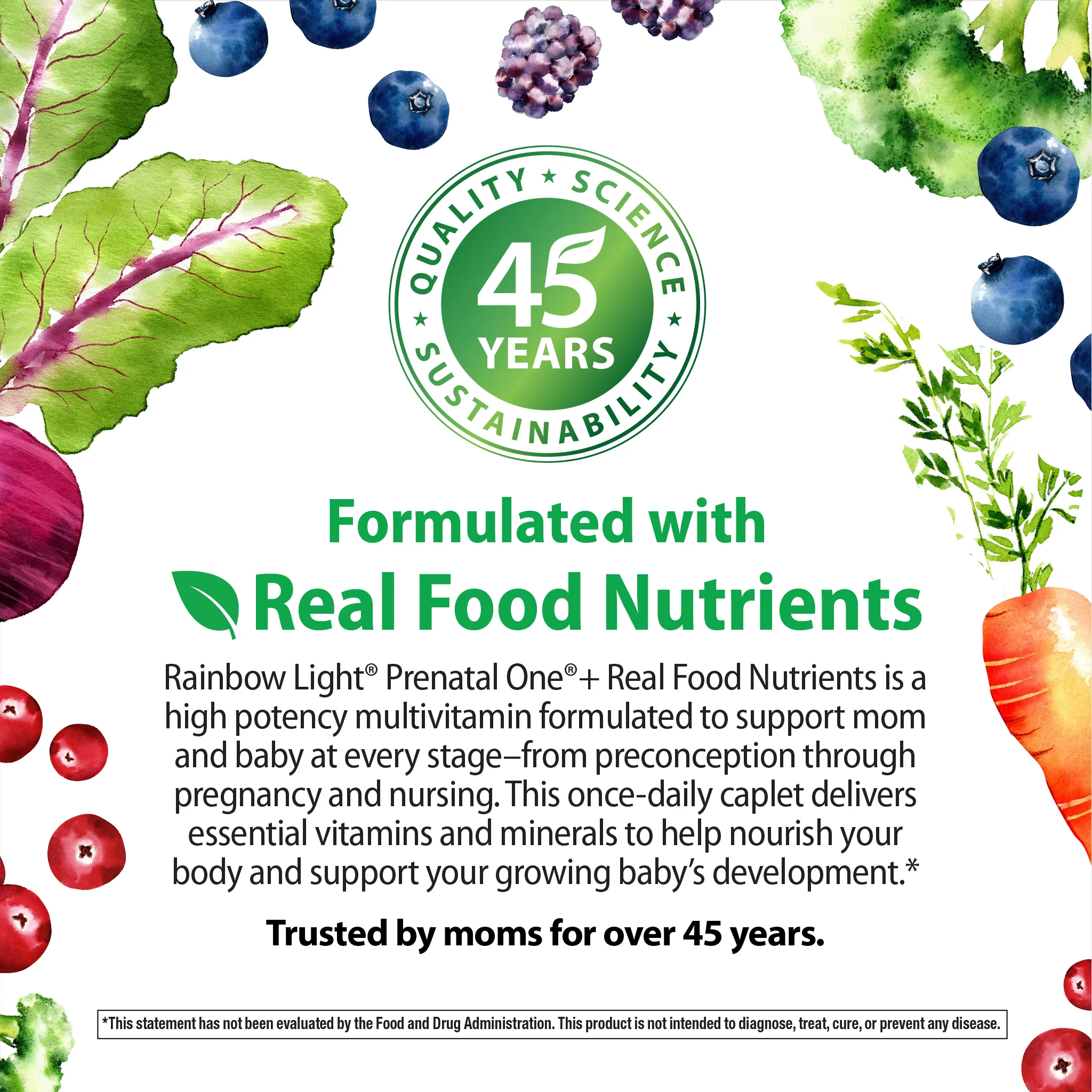 Prenatal One + Real Food Nutrients, 150 Vegan Caplets - Image 7