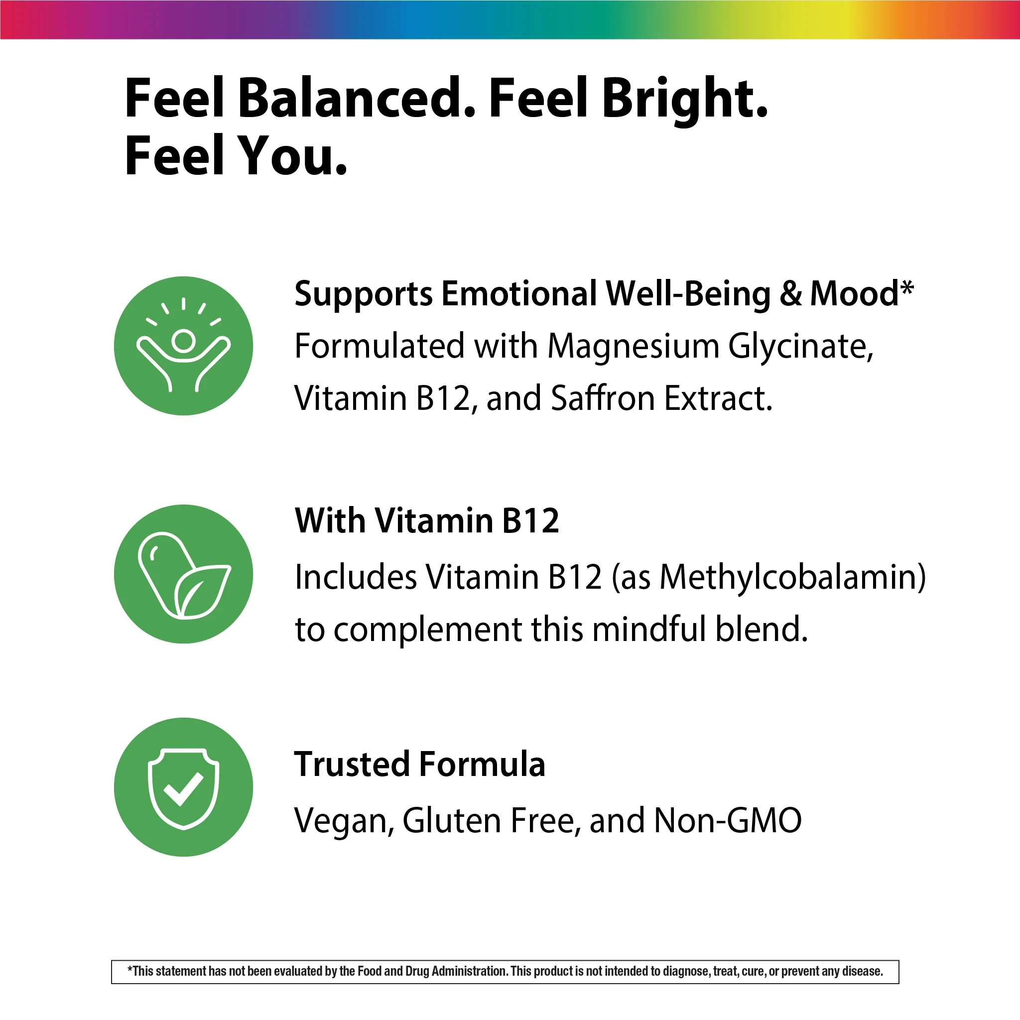 Saffron+ Magnesium Glycinate with B12, 90 Vegan Capsules - Image 4
