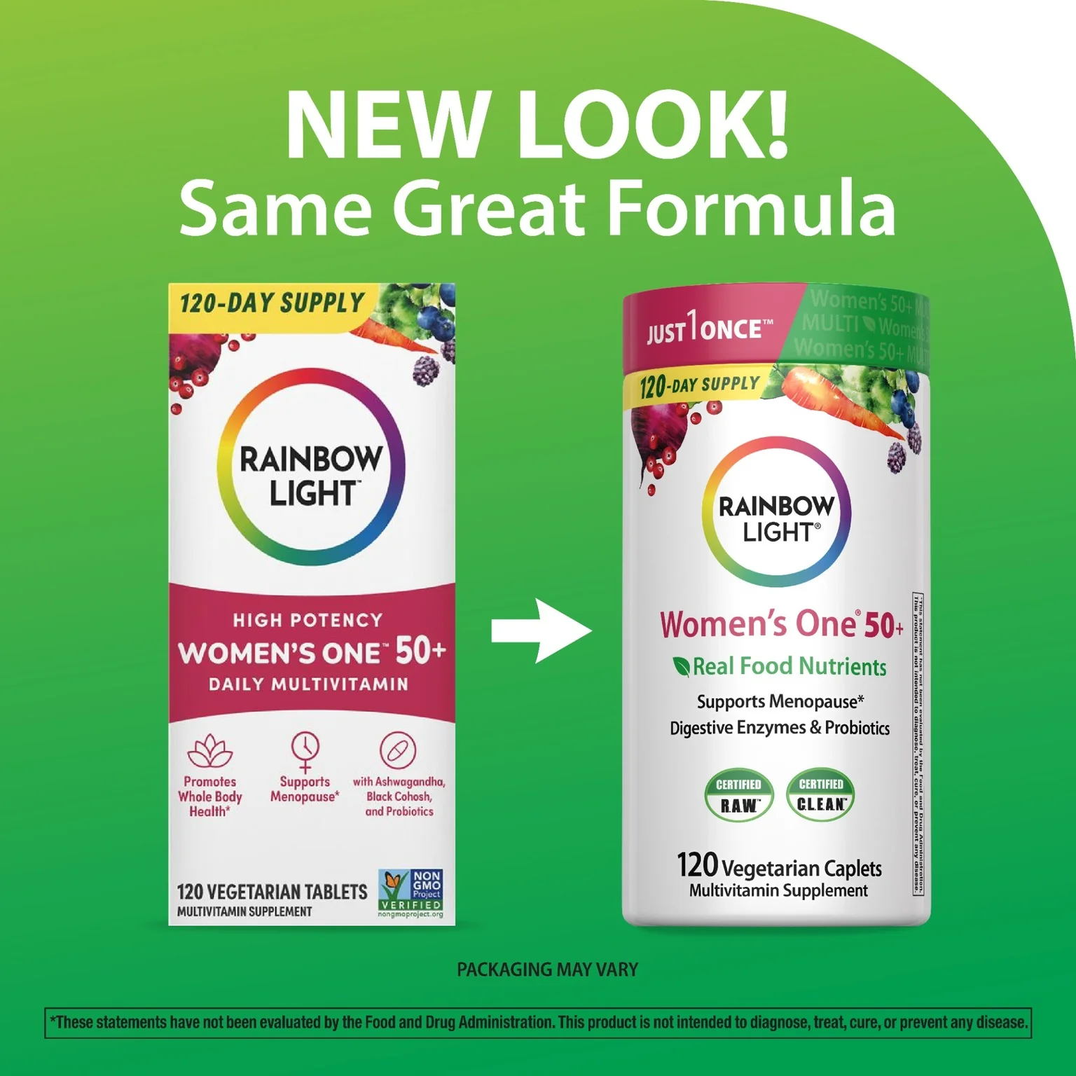 Women's One 50+ plus Real Food Nutrients, 120 Vegetarian Caplets - Image 3