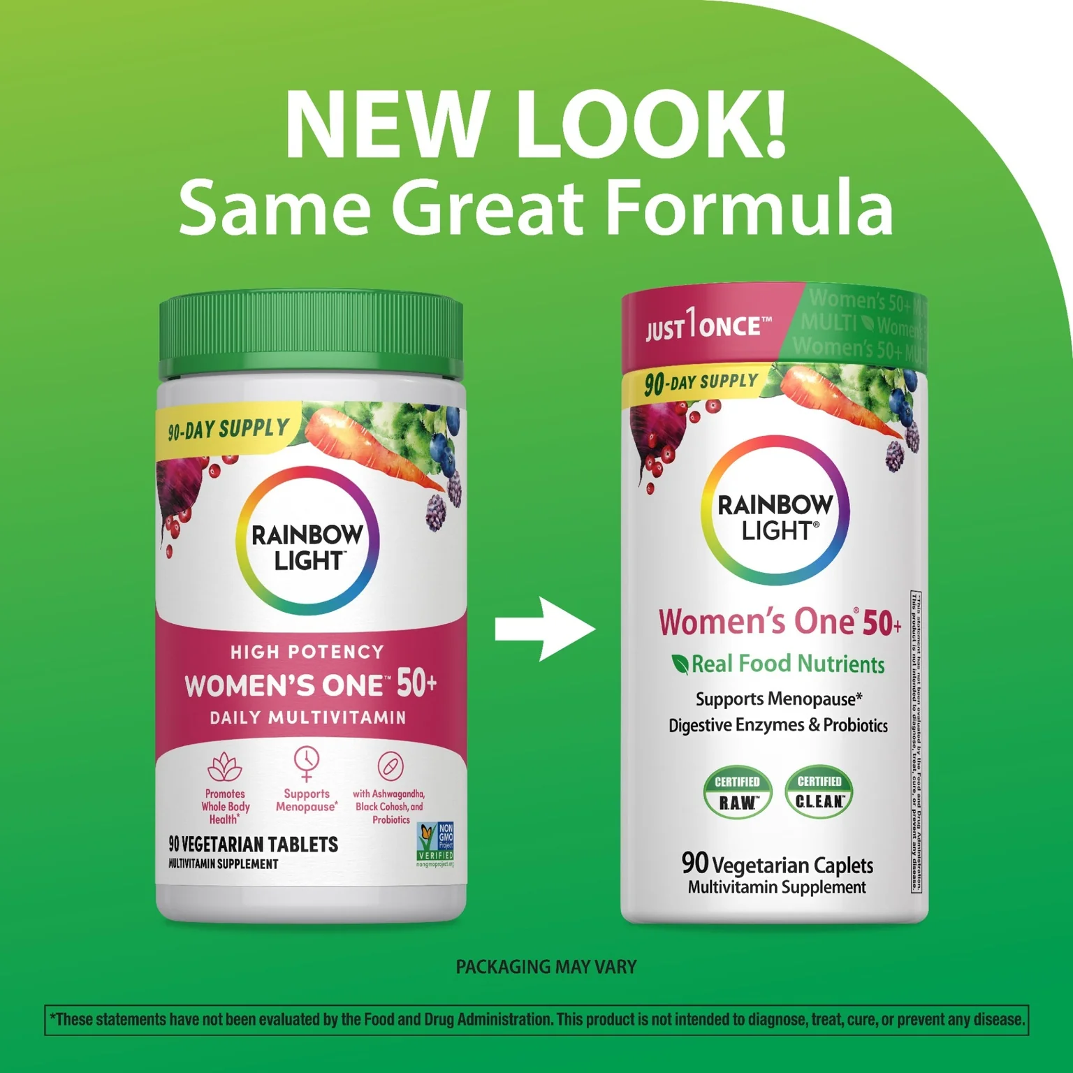 Women's One 50+ plus Real Food Nutrients, 90 Vegetarian Caplets - Image 3