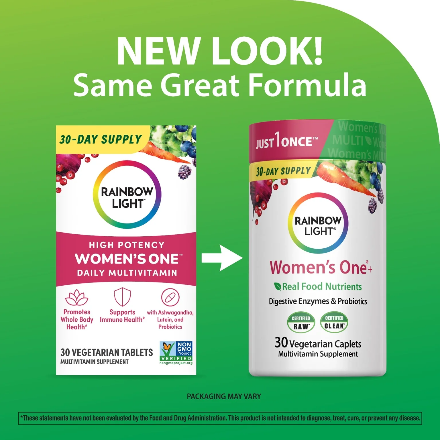 Women's One + Real Food Nutrients, 30 Vegetarian Caplets - Image 3